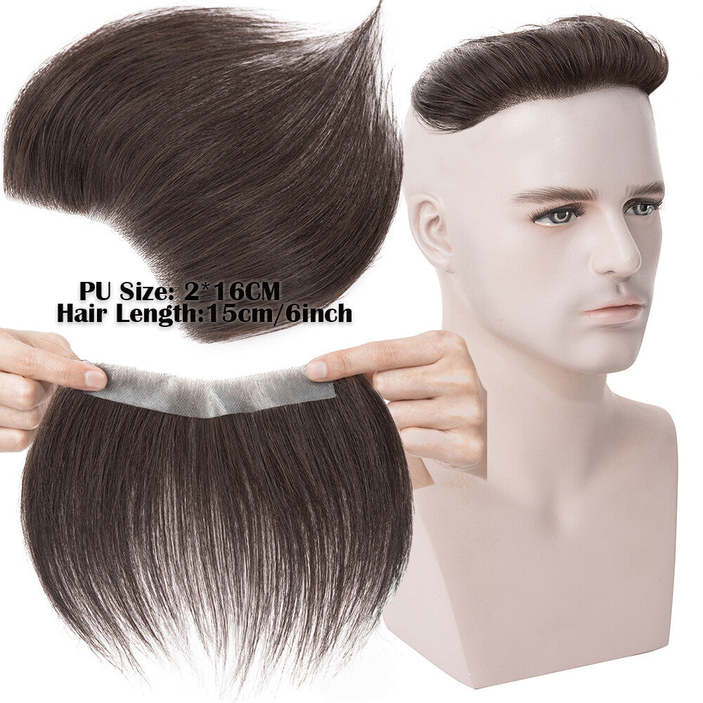Men's Thin Skin Hair Replacement Toupee Human Hair System with Full PU Base