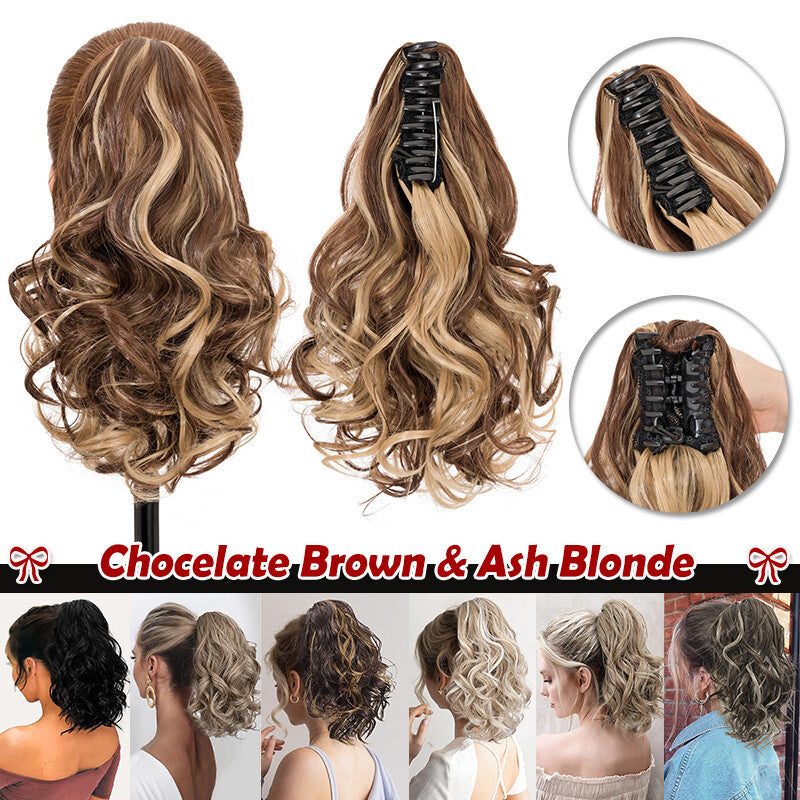 Ponytail Extensions Claw Clip-In Hairpieces for Curly & Straight Styles