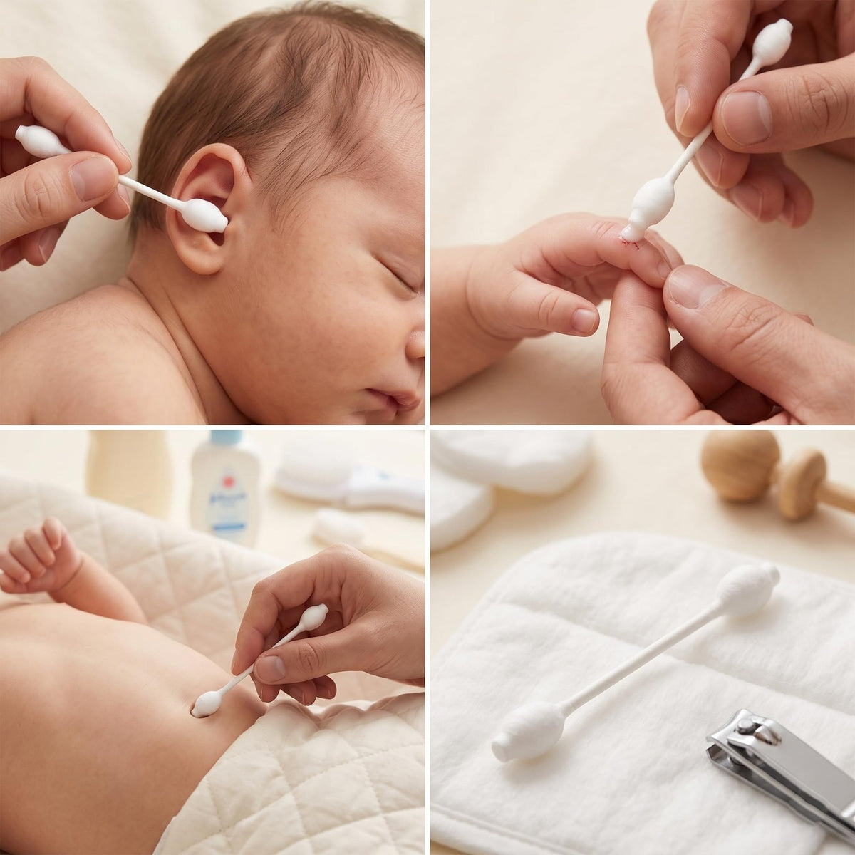 Baby Safety Cotton Swabs with Large Tips - 400 Pack Organic & Eco-Friendly