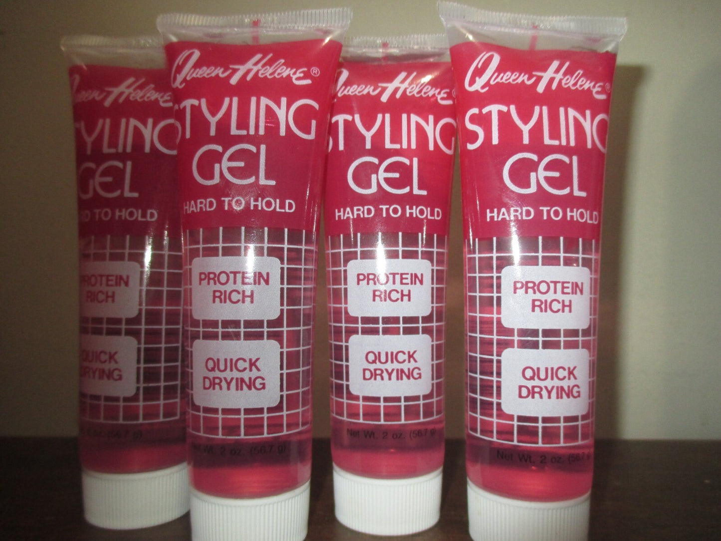 Set of 4 Queen Helene Hard To Hold Hair Styling Gel 2 oz - Strong Hold