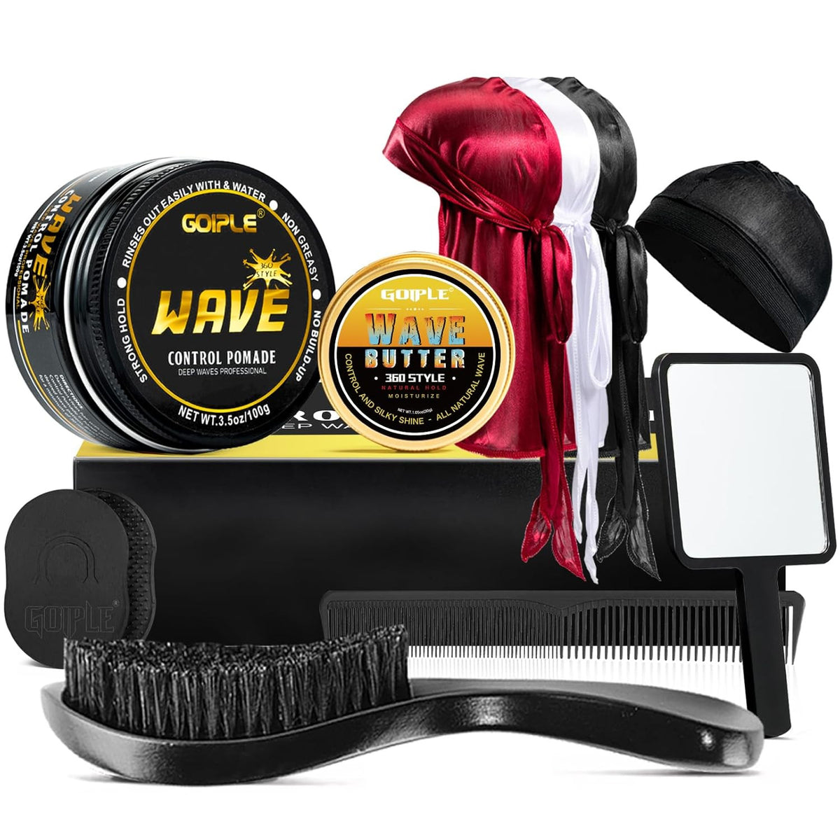 Men's Strong Hold Wave Pomade for 360 Waves Easy Wash Hair Cream