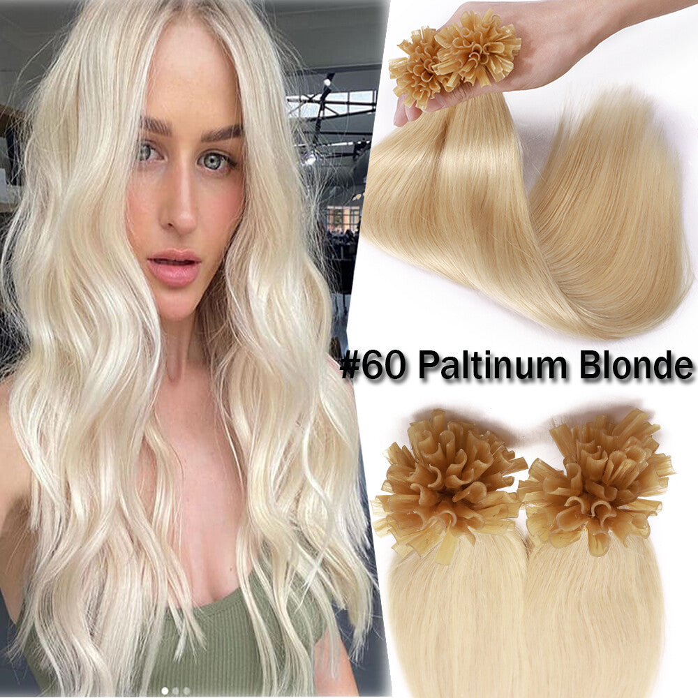 Pre Bonded Keratin Hair Extensions - Human Hair Remy U Tip Thick Strands