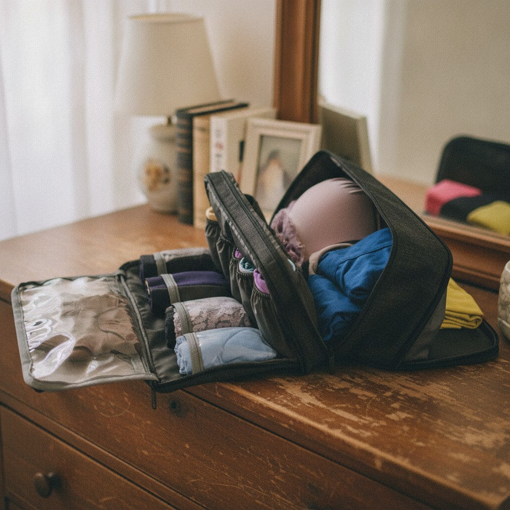 Portable Underwear Bra Storage Bag - Waterproof Travel Organizer, Multi-Layer