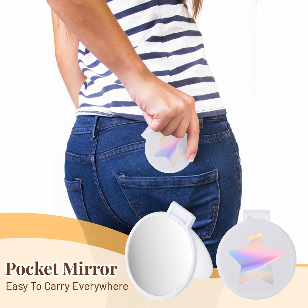 Mini Folding Travel Makeup Mirror Set - 72 Pack Compact Handheld Mirrors