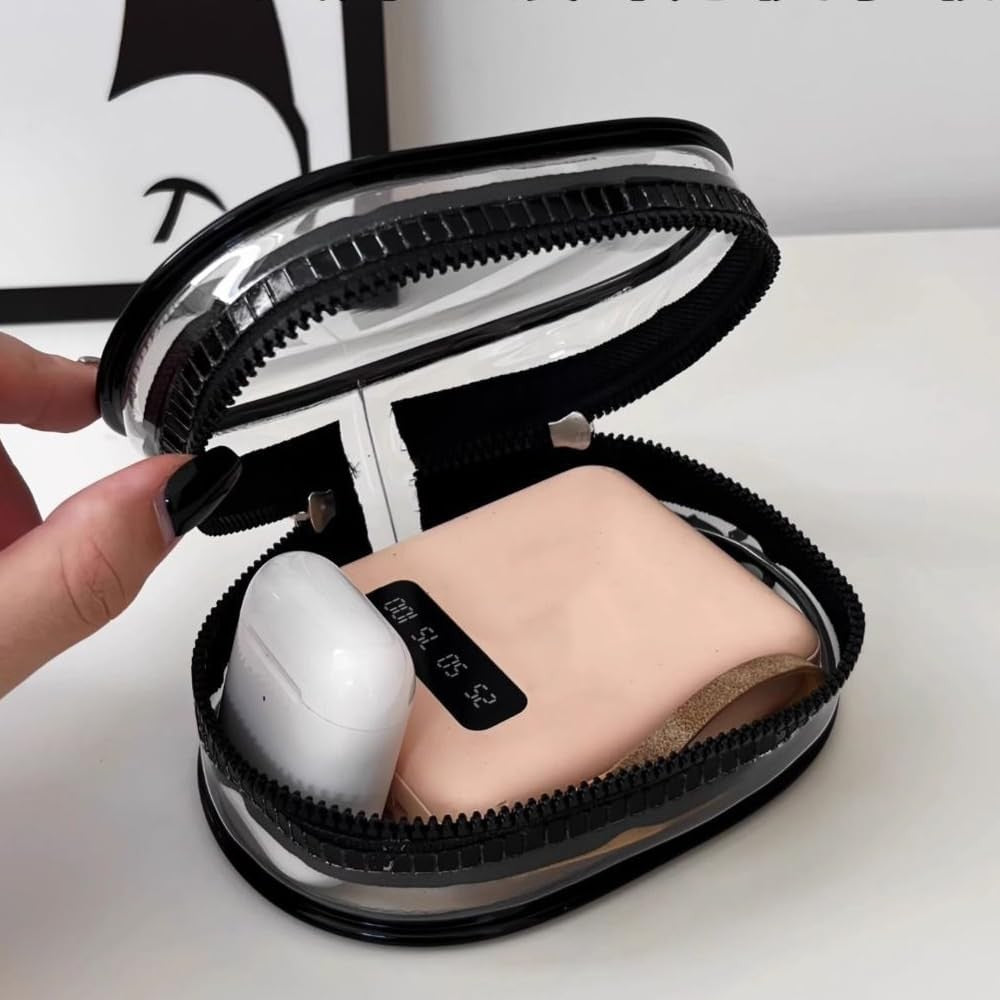 Mini Clear Cosmetic Bag Set - Waterproof Travel Pouch for Makeup, Coins, Keys, Cards