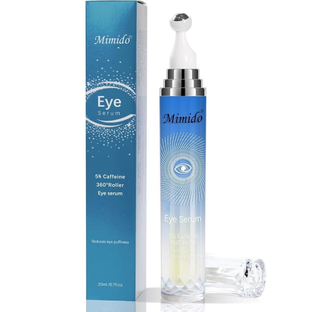 5% Caffeine Eye Serum with Cooling Roller - Anti-Aging Dark Circles Relief