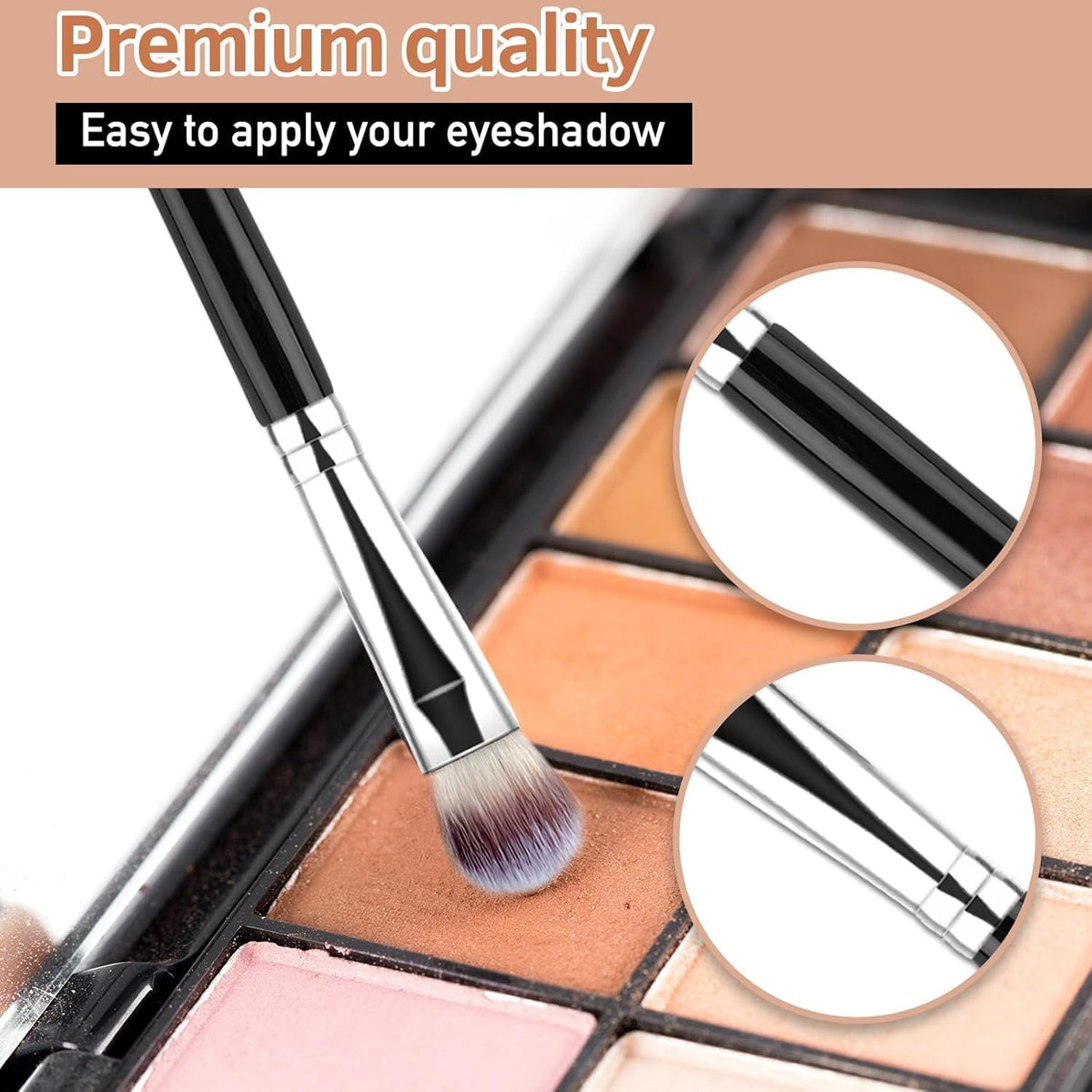Professional Eyeshadow Brush Set for Eye Makeup & Concealer - 3 Pieces