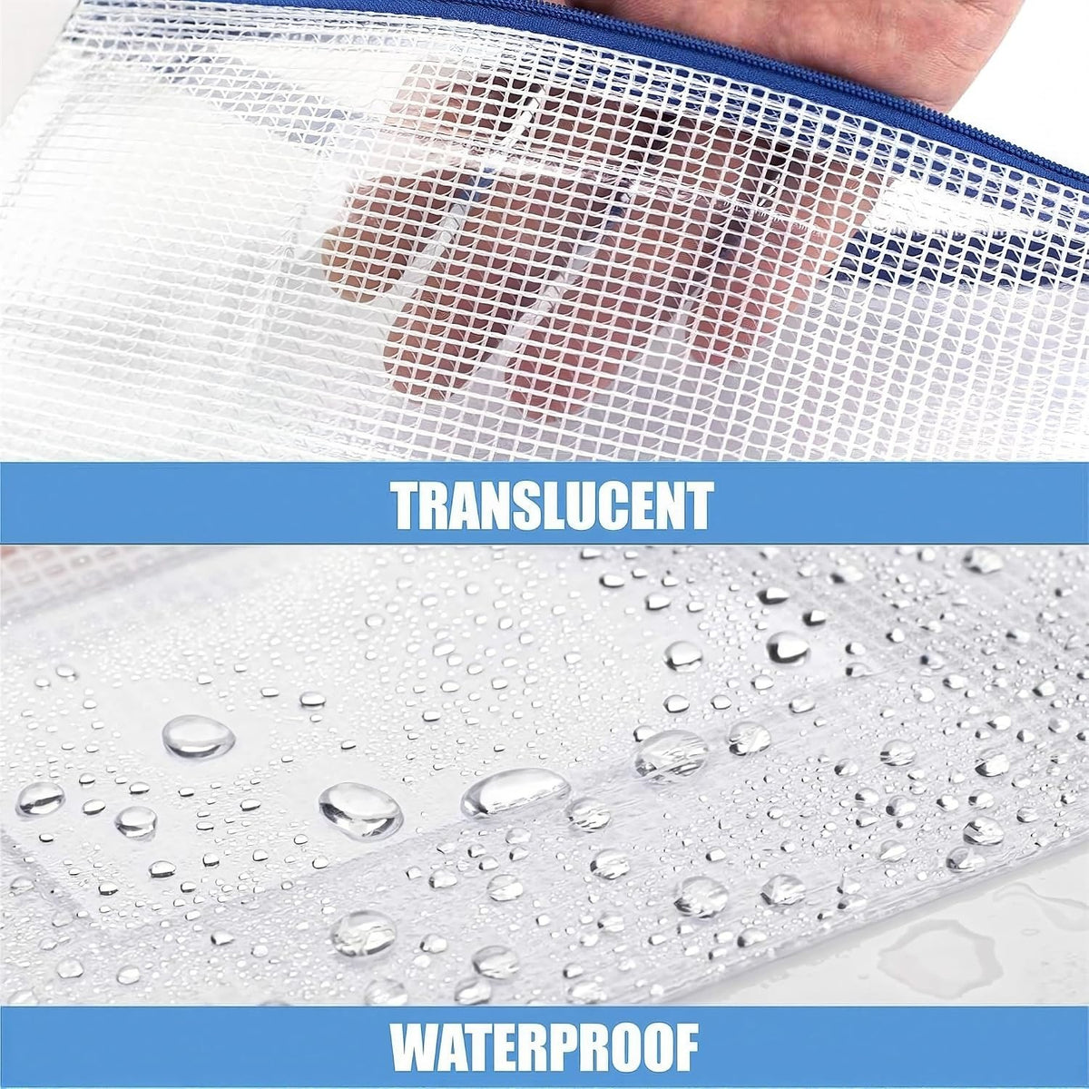 Clear Mesh Pouch Bags 24-Pack with Label Pocket for Travel & Classroom Organization