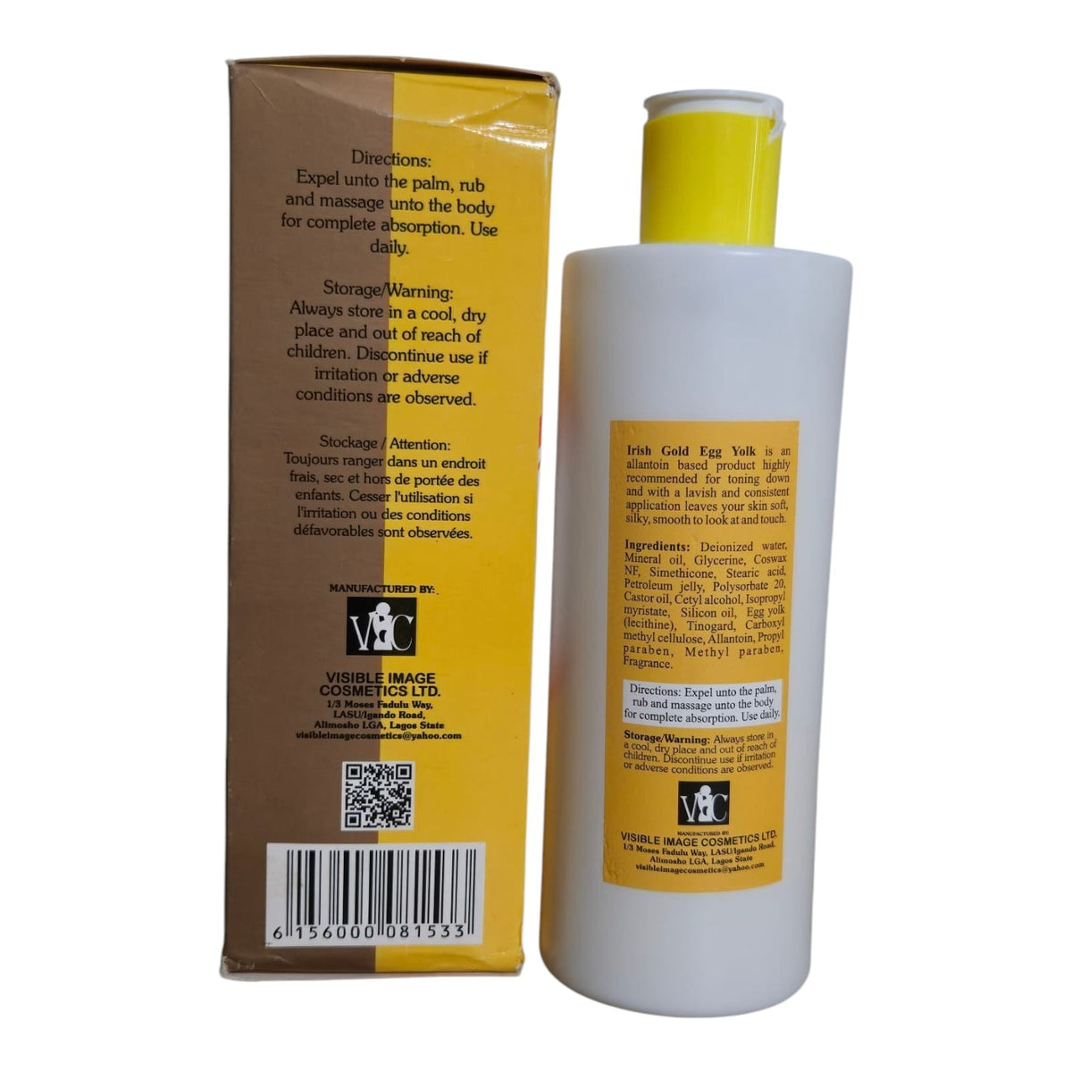 Irish Gold Egg Yolk Extract Lotion 300ml - Nourishing Skin Care
