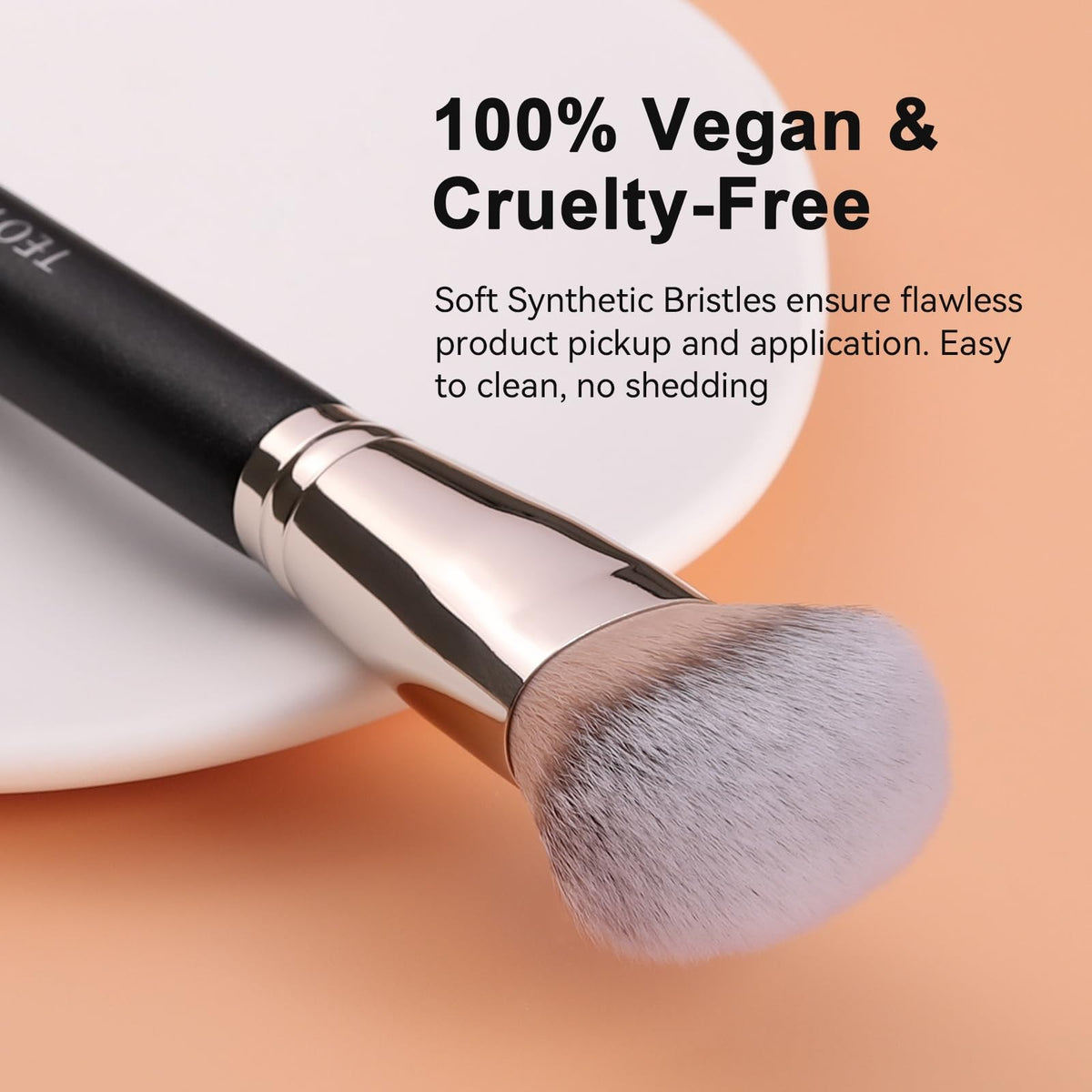 Domed Foundation Brush for Flawless Makeup Blending - Soft Synthetic Bristles