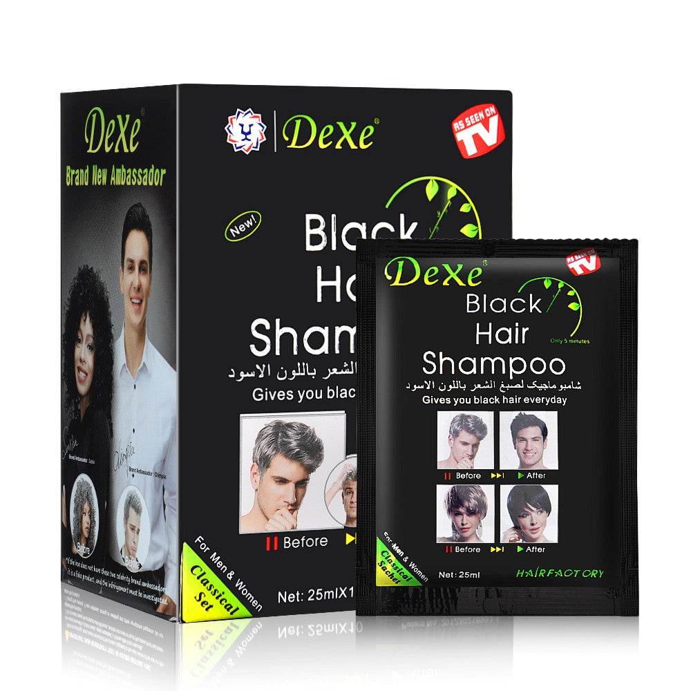 Black Hair Shampoo 10-Pack 25ml Instant Color