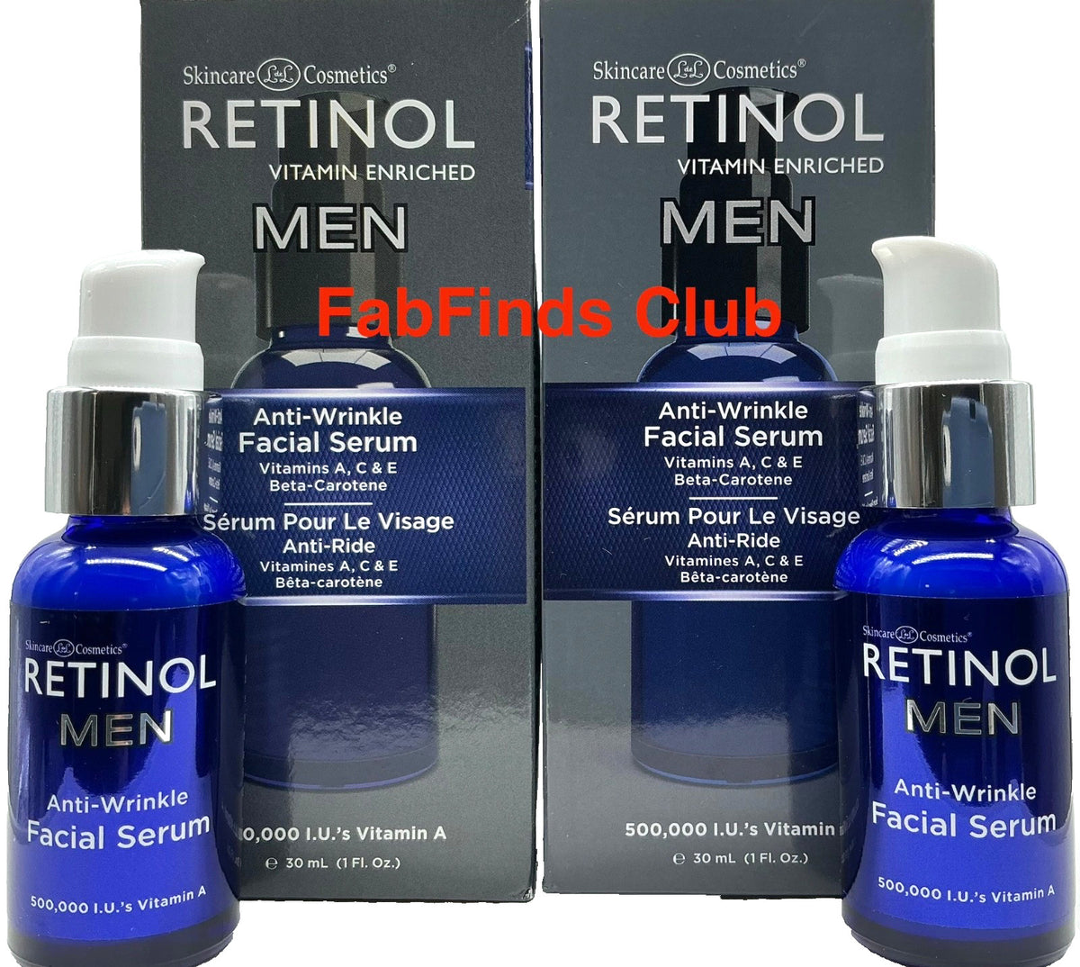 Men's Retinol Anti-Wrinkle Facial Serum Set - Reduce Lines & Aging Signs