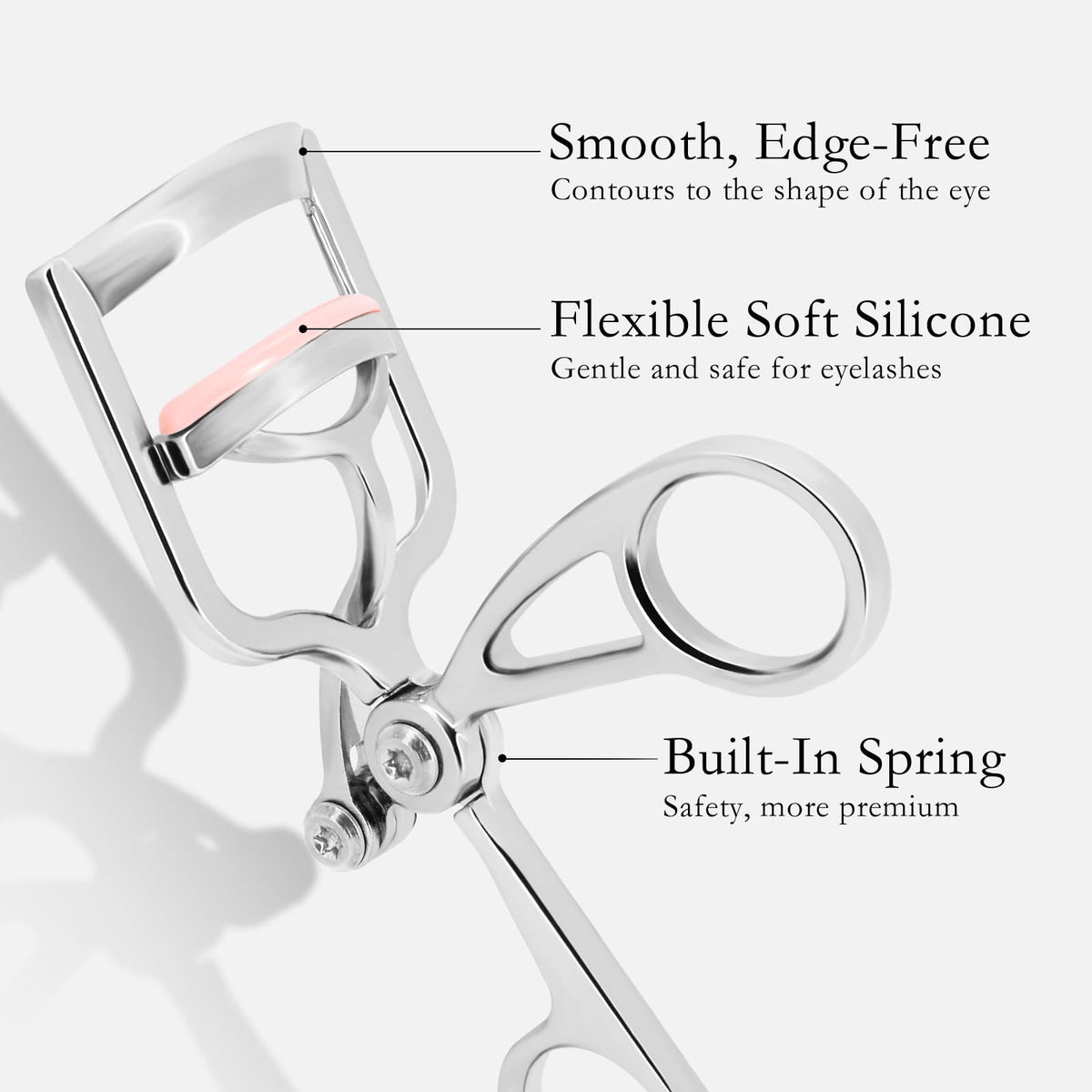 Professional Eyelash Curler Zinc Alloy Silver Long-Lasting Lash Curl Tool