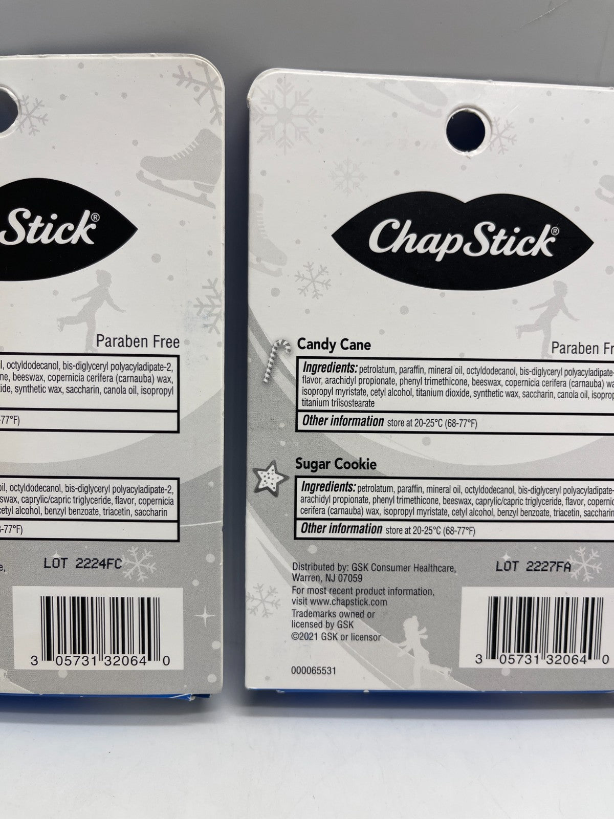 Set of 3 Lip Balm Tubes - Candy Cane & Sugar Cookie Flavors
