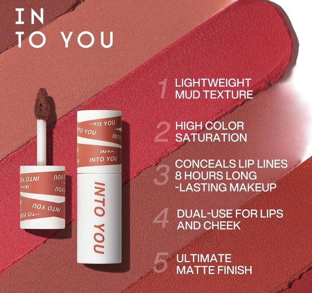 Into You Matte Lipstick & Cheek Mud – Multi-Purpose Lip & Cheek Stain EM07