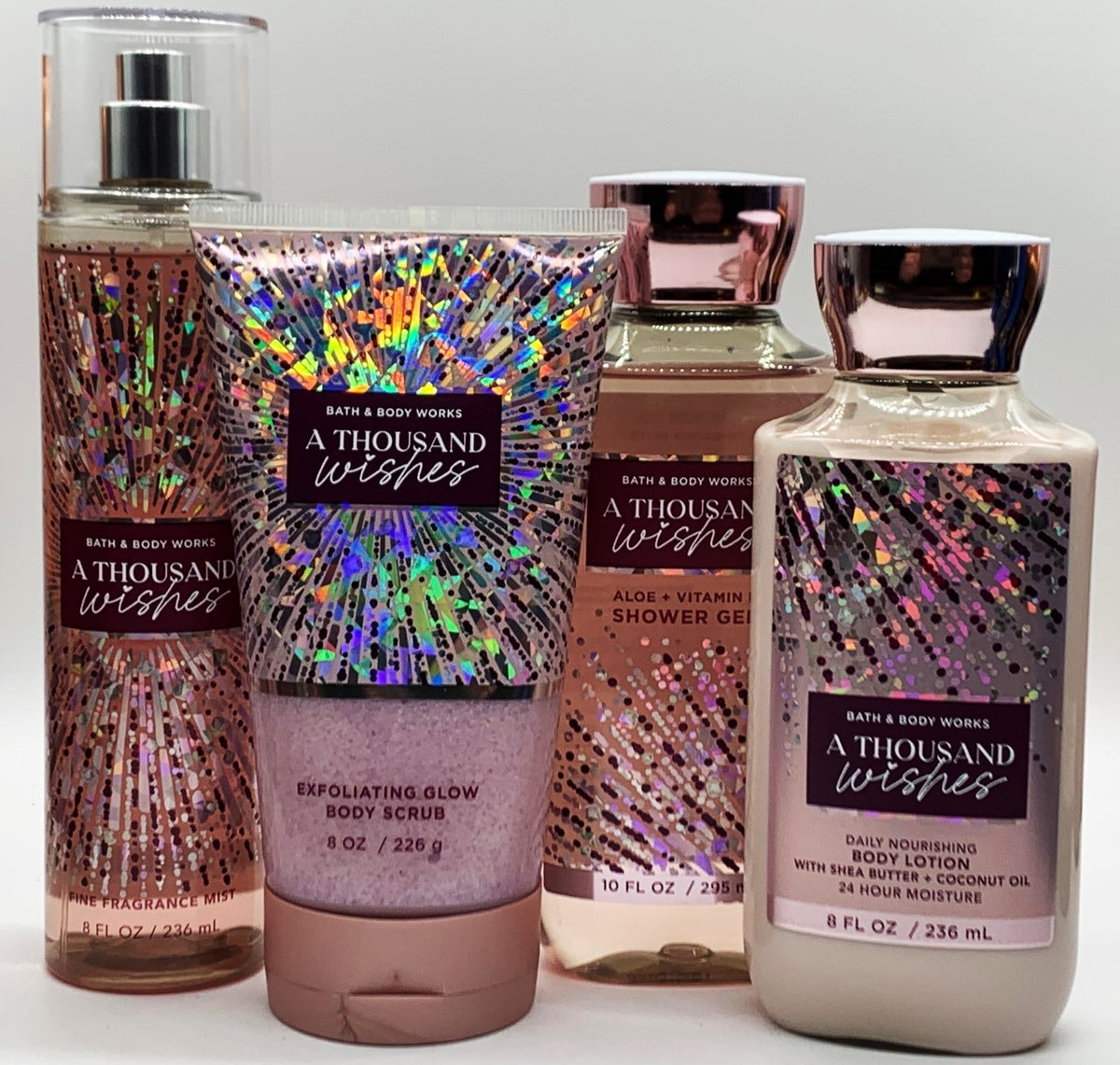 Bath & Body Works THOUSAND WISHES Spray/Mist Scrub Shower Gel Lotion