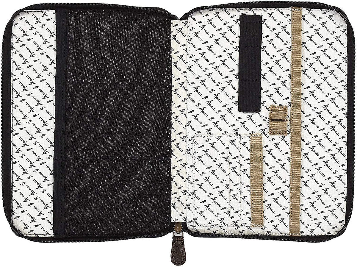 Upcycled Canvas Travel & Makeup Organizer Clutch Bag - Mona B