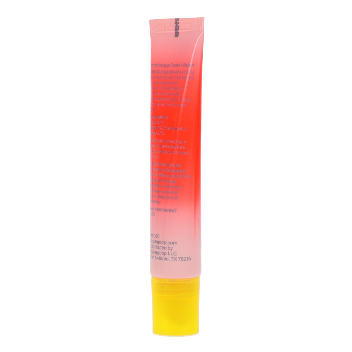 Supergoop! Glow Gloss Strawberry SPF 40 Lip Gloss 0.15 oz - Hydrating Sun Protection