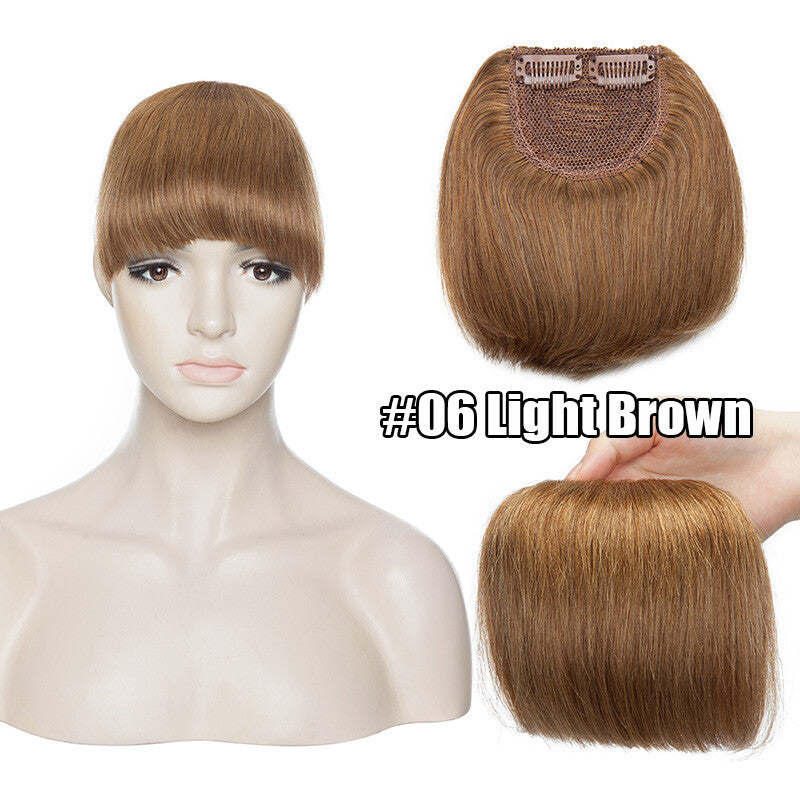 Women Remy Clip-In Hair Extensions Bangs Front Top Piece - Blonde & Dark Colors