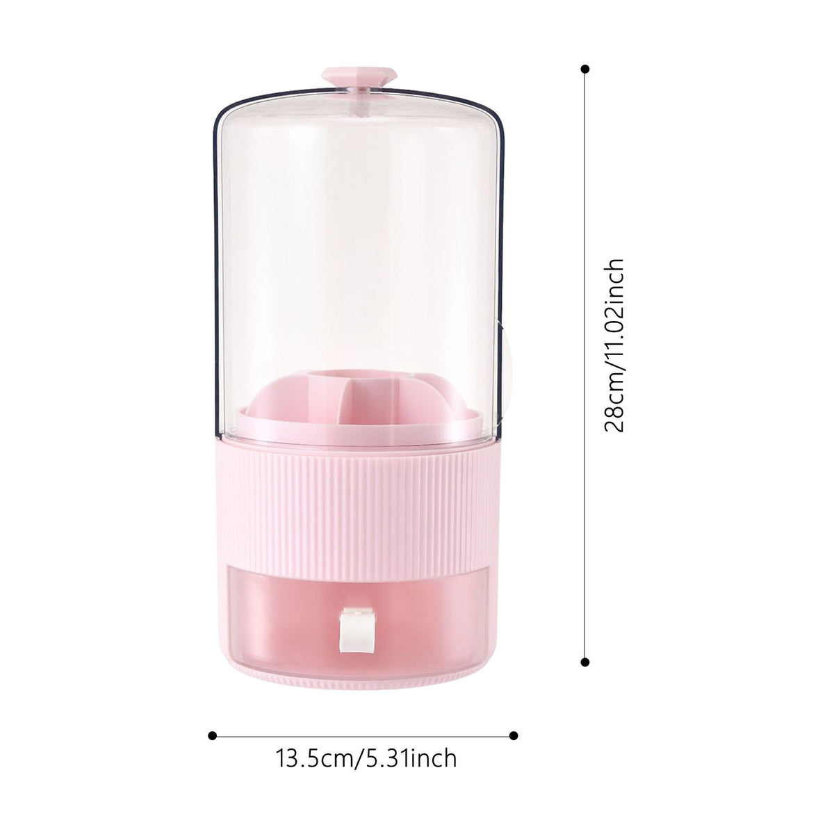 Pink Makeup Brush Organizer with Cover - Cosmetic Brush Storage Box