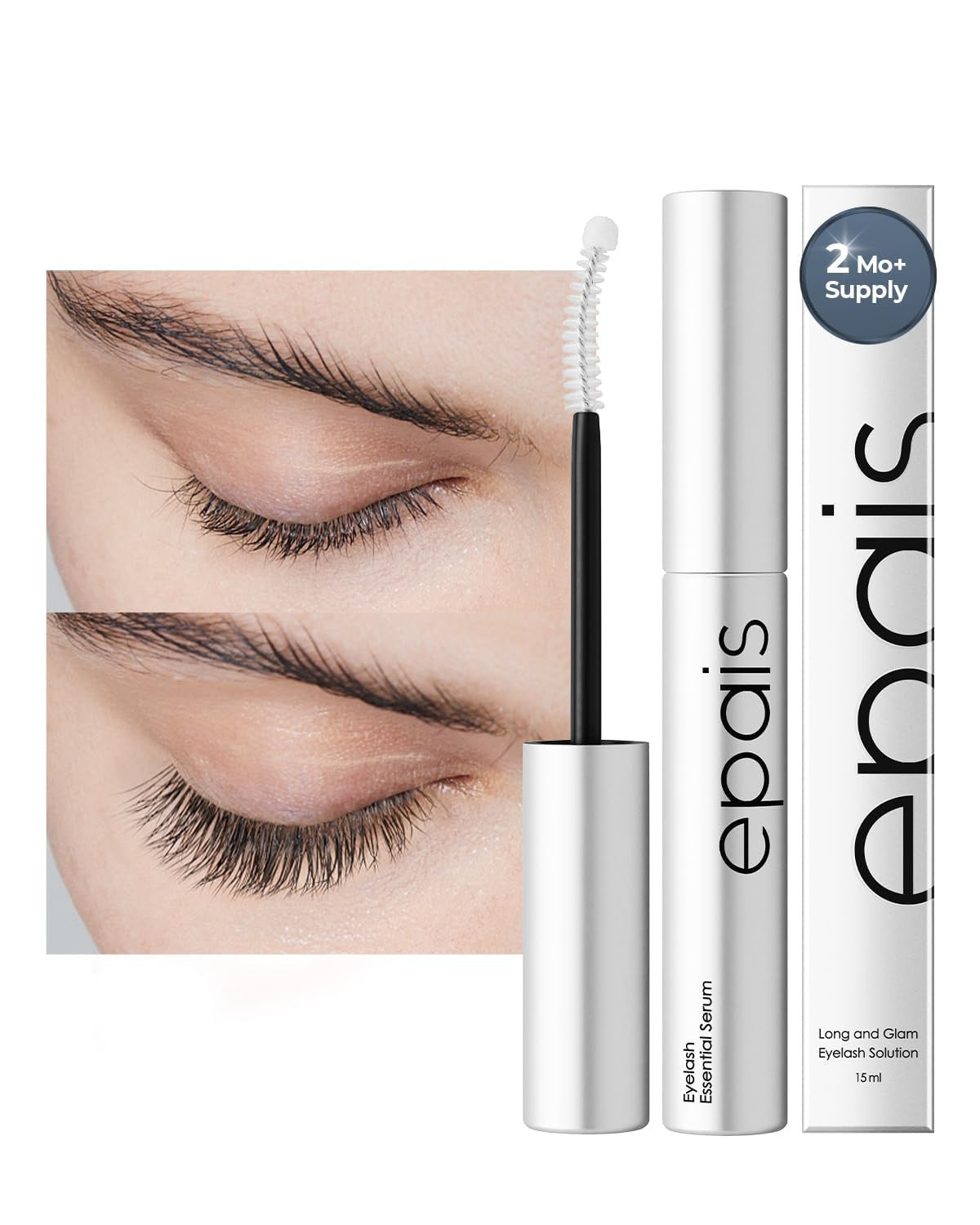 Eyelash Growth Serum 15ml - Natural Nourishing Lash Enhancer for Longer, Fuller Lashes