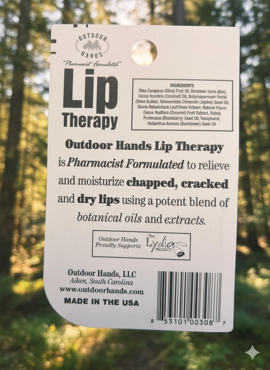 Outdoor Hands Lip Therapy Balm with Shea Coconut Blackberry Seed Oil - 2 Tubes