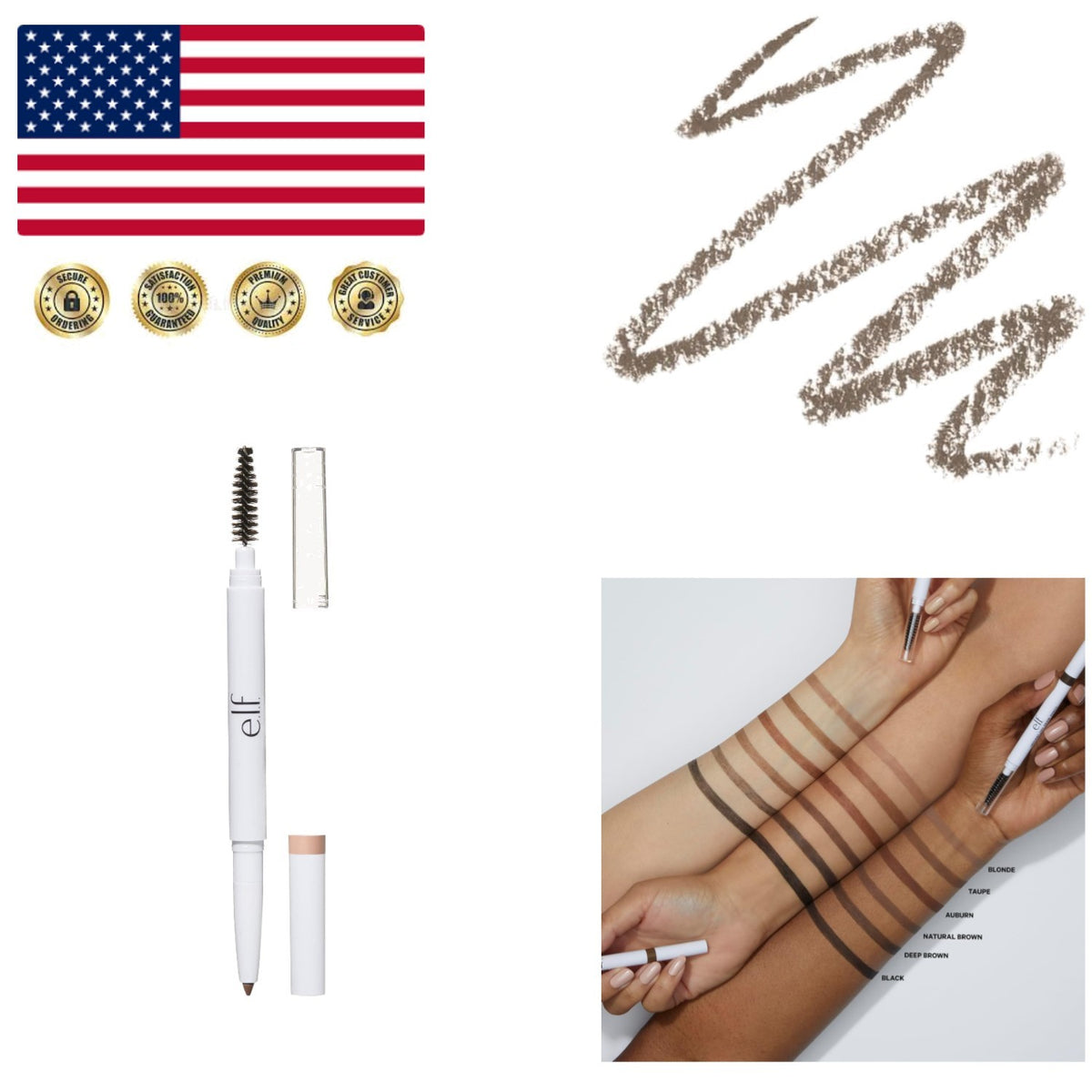 Light Blondes Brow Pencil with Clear Wax Dual-Ended & Smudge-Proof