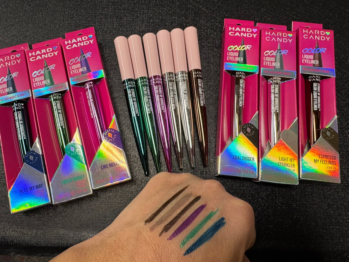 6 Color Liquid Eyeliner Set - Metallic Shimmer, Long-Lasting, Precise Application