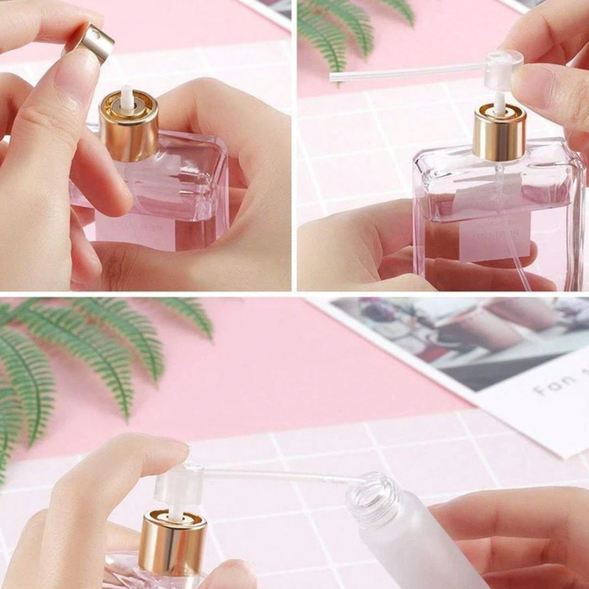 Travel Perfume Dispenser Pump Transfer Tool Set - Spill-Free Cosmetic Refill