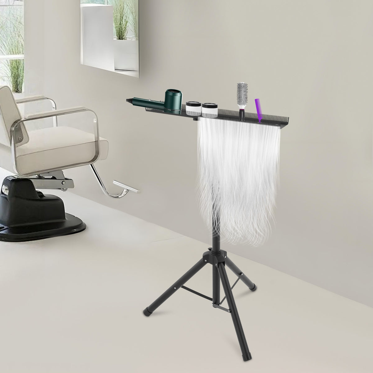 Adjustable Stainless Steel Hair Extension Holder Rack for Salon & Home Use