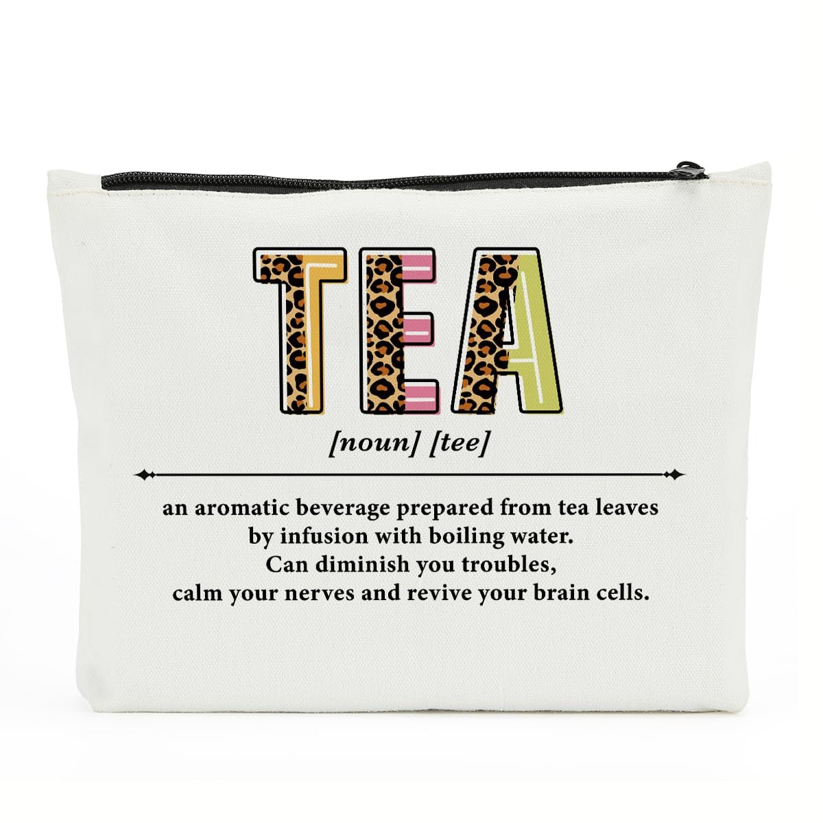 Canvas Makeup Bag for Travel and Cosmetics Storage - Tea Lovers Theme