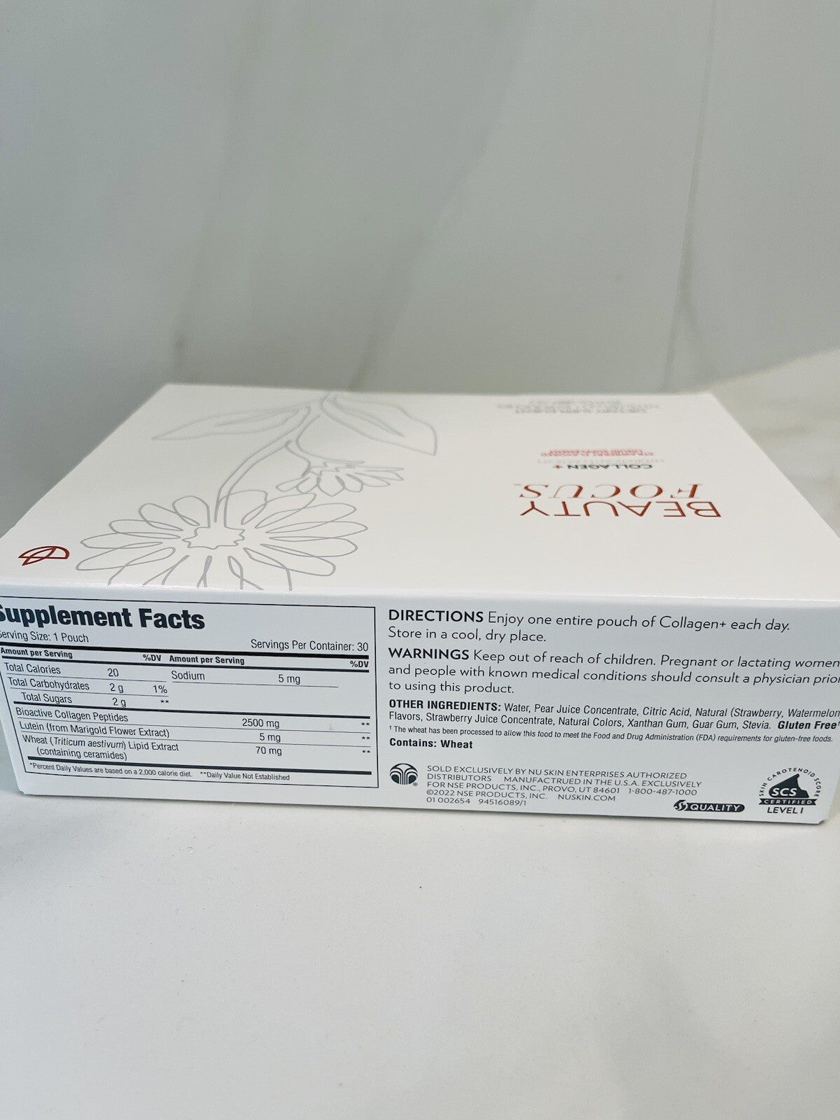 Liquid Collagen Powder with Strawberry Flavor - 30 Packets, Supports Skin Health