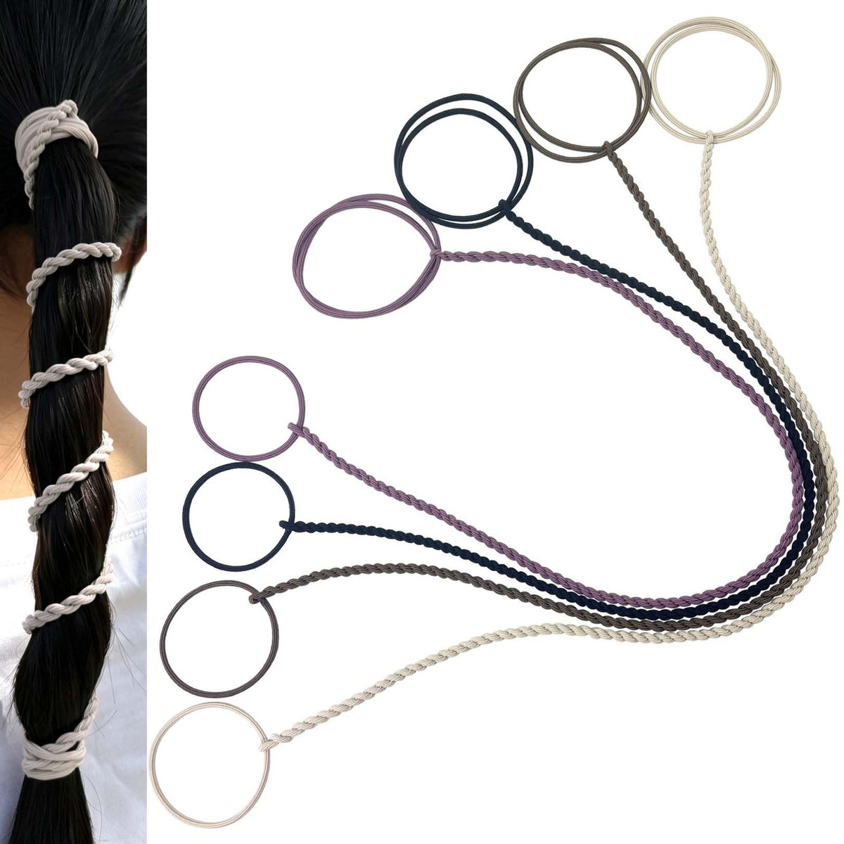 Hair Ties for Women, 16" 4 1 Count (Pack of 4),