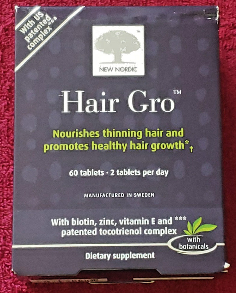 Hair Gro Hair Growth Vegan Tablets with Biotin, 60 Count