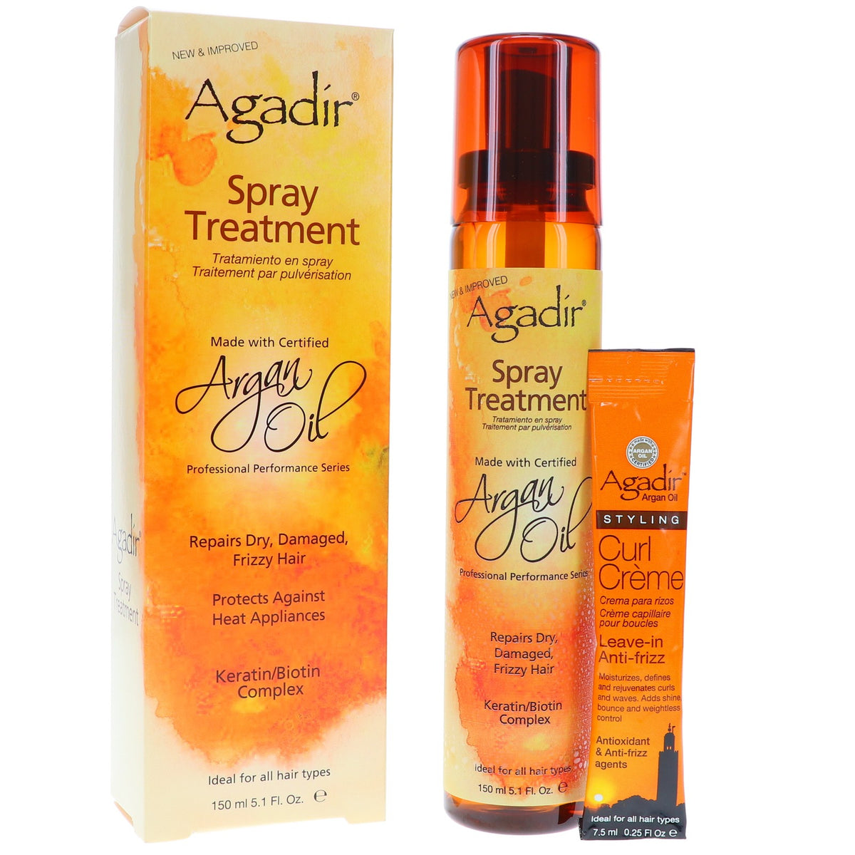 Argan Oil Hair Treatment Spray - Hydrating Shine & Frizz Control 5.1 oz
