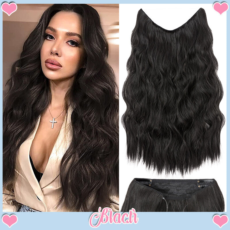 Natural Wire-In Hair Extensions Clip-In Nano Ring Hairpiece - Versatile & Easy to Use