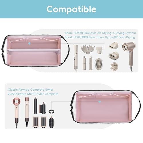 Travel Hair Dryer Case Nylon Organizer with Zipper and Removable Dividers