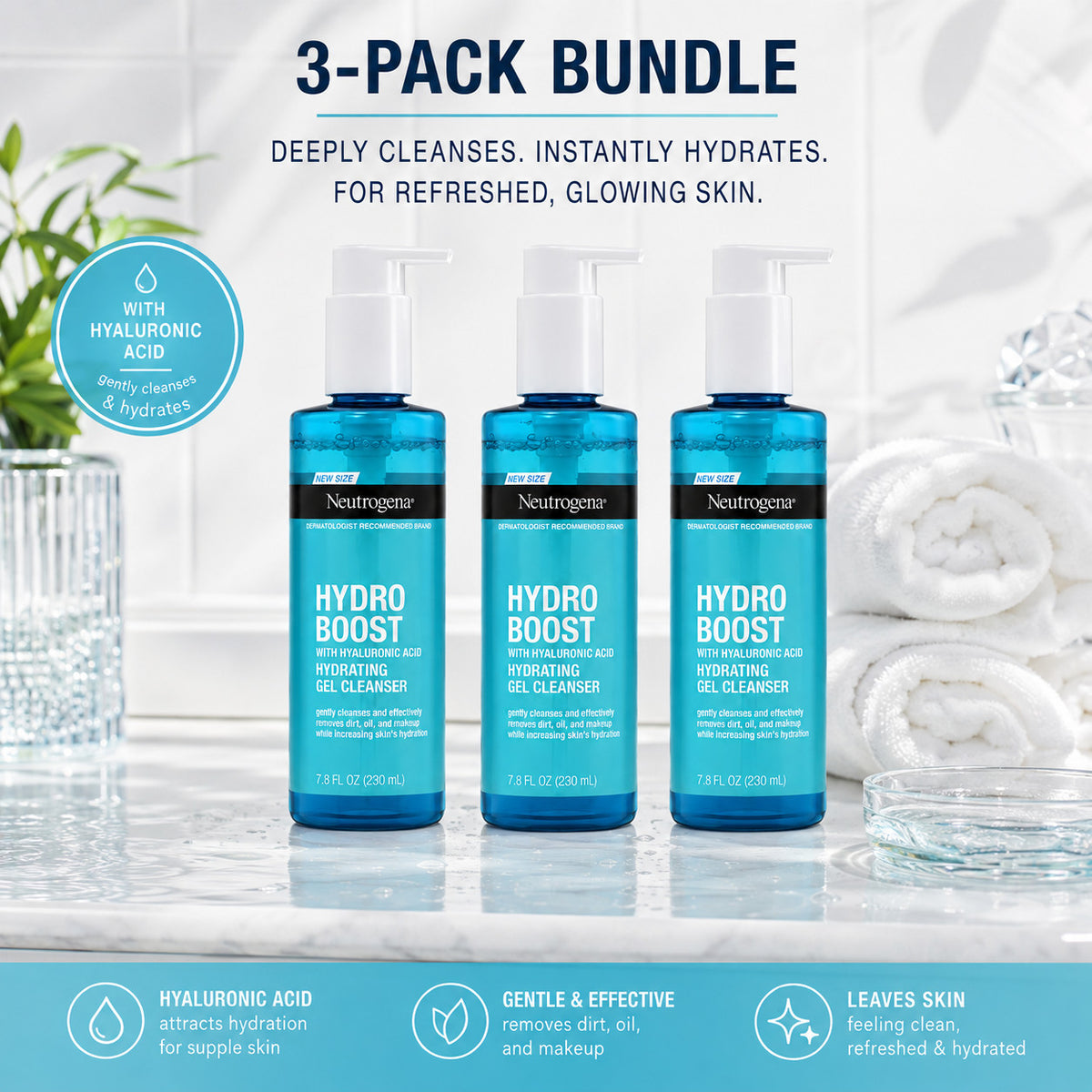 Hydro Boost Gel Cleanser Multi-Pack - Face Wash for All Skin Types