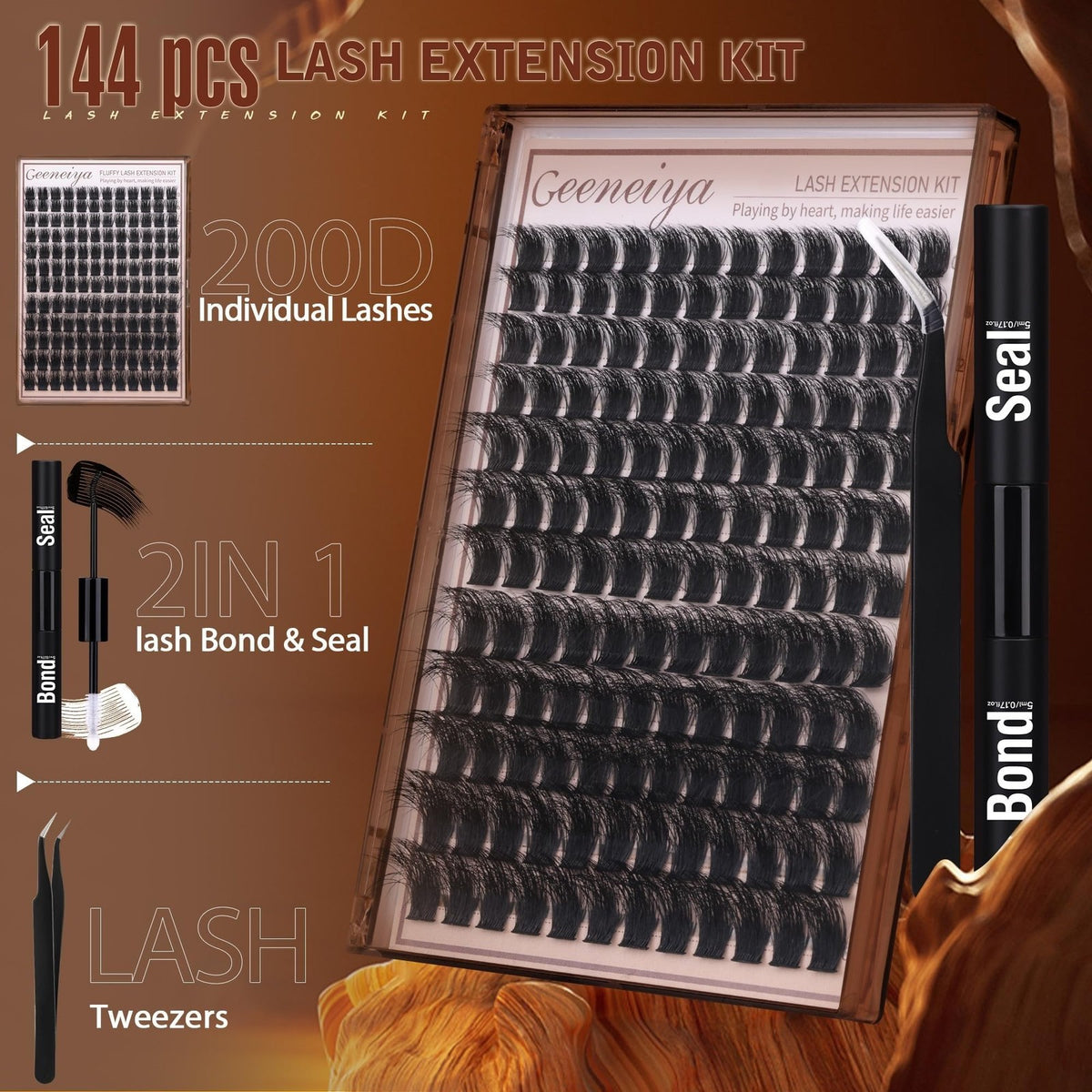 Lash Extension Clusters Kit - Thick 50 Count Mink Feel Wispy Eyelash Set