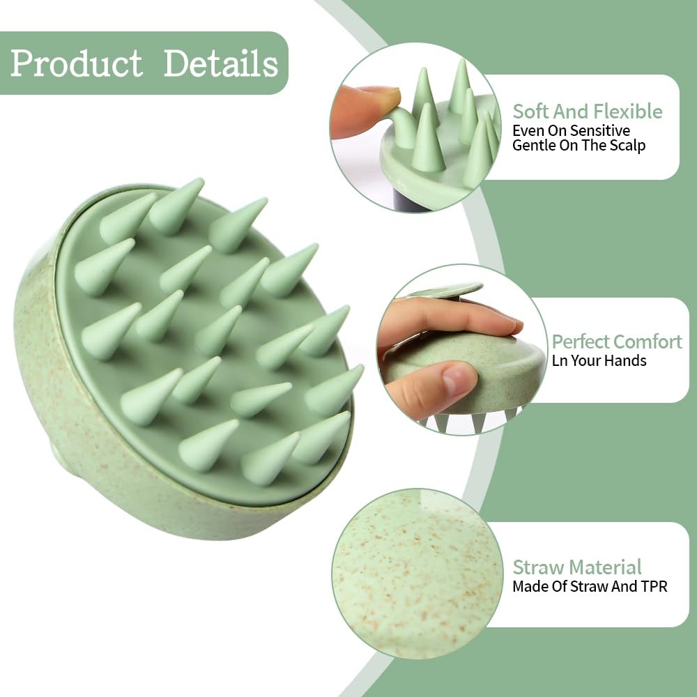 Scalp Massager Exfoliator Brush Set for Hair Care and Stimulating Blood Flow