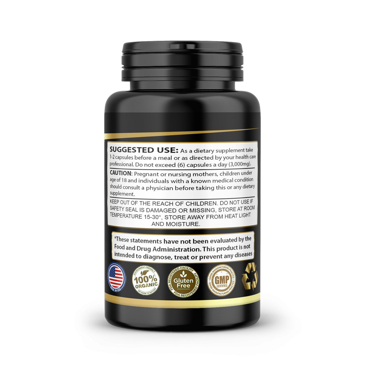 Herbal Hair Growth Supplement - 180 Veggie Capsules, 100% Natural