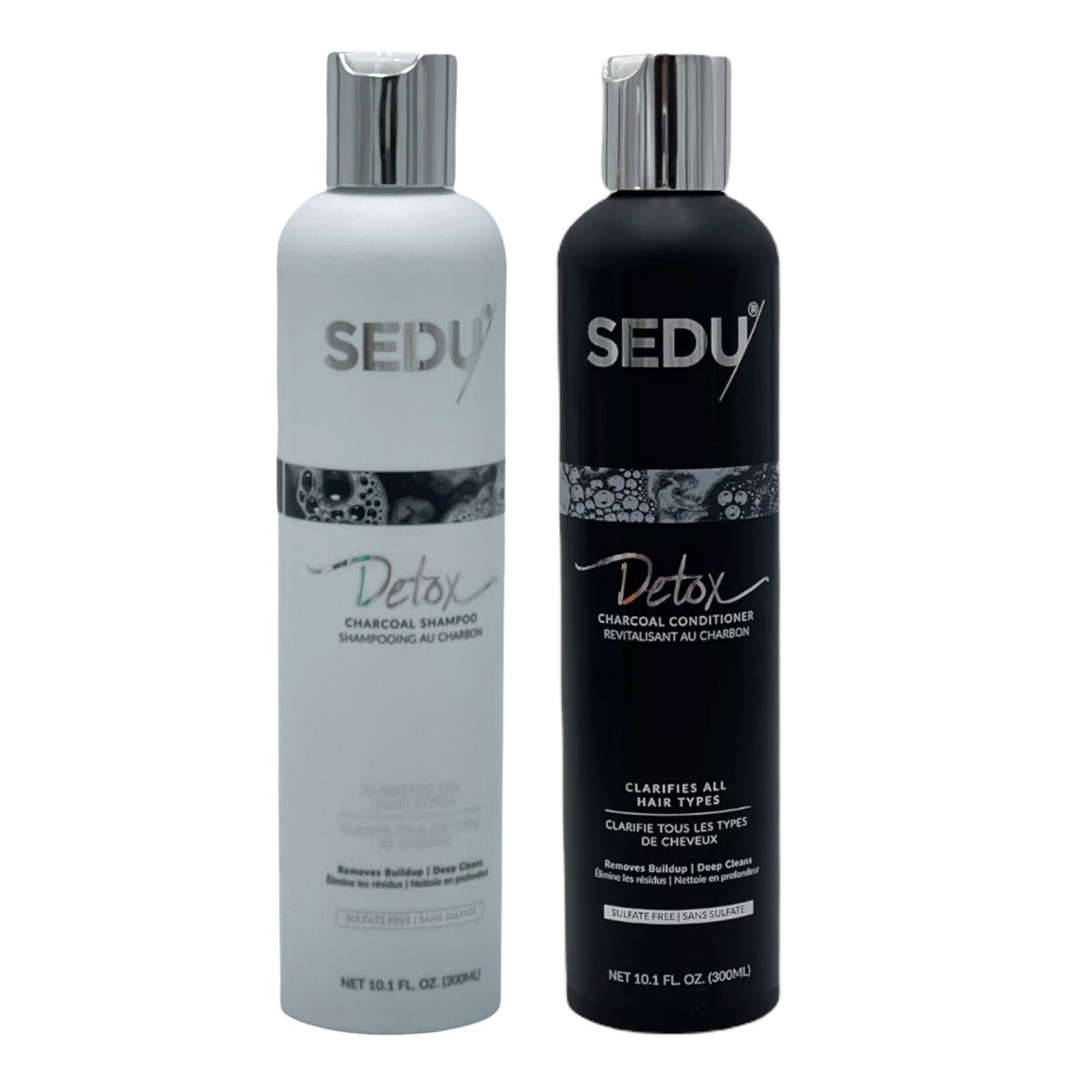 Sedu Detox Charcoal Shampoo & Conditioner Set Clarifying 10.1 oz