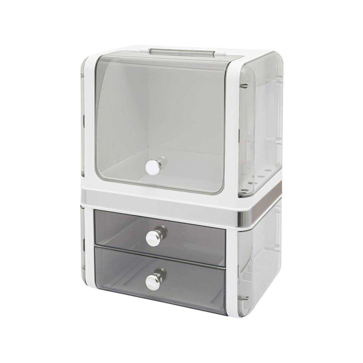 White Makeup Organizer with Drawers Cosmetic Storage Box for Vanity