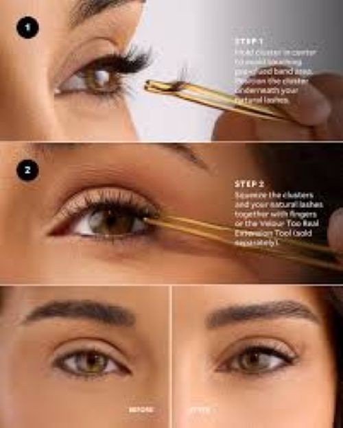 Self-Adhesive False Eyelashes 3 Pairs Pre-Trimmed Natural Look Reusable Light