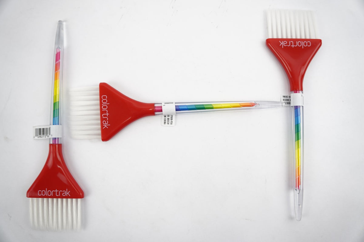 Rainbow Hair Color Brush Set with Soft White Bristles - 3 Pack