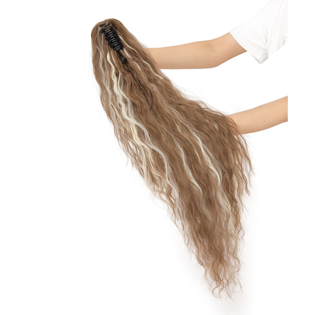 30 Inch Curly Wavy Claw Clip Ponytail Extensions - Natural Look, Easy Style