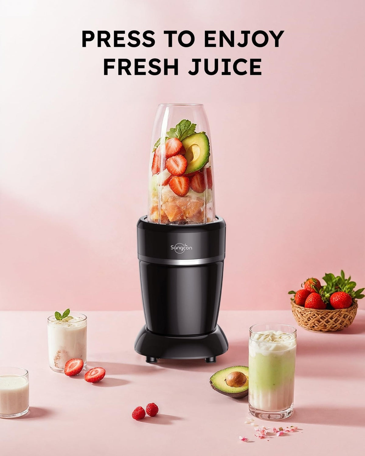 1000W Portable Blender for Smoothies & Frozen Drinks with 3 Cups