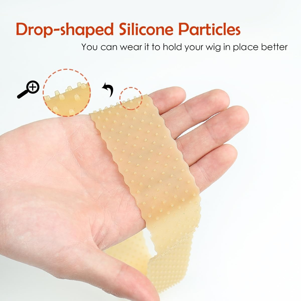 Adjustable Silicone Wig Grip Bands for Lace Front Wigs - Brown, 2 Pack