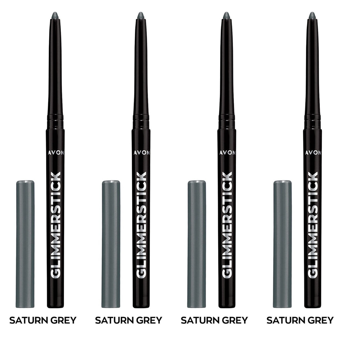 Retractable Eyeliner Pencil - Saturn Grey Waterproof Smudge-Proof 4 Pack