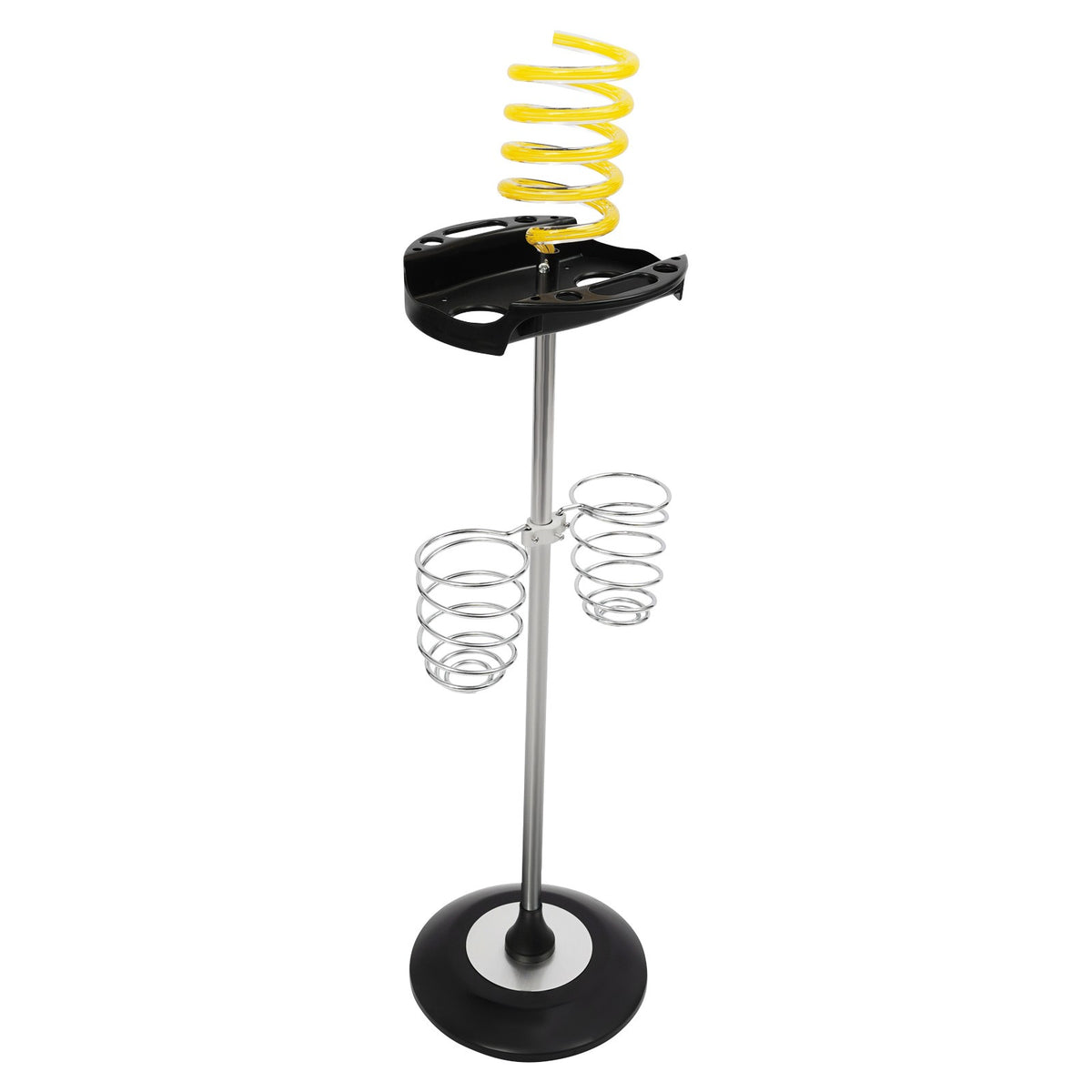 Freestanding Hair Dryer Stand with Tray & Spiral Holders - Yellow